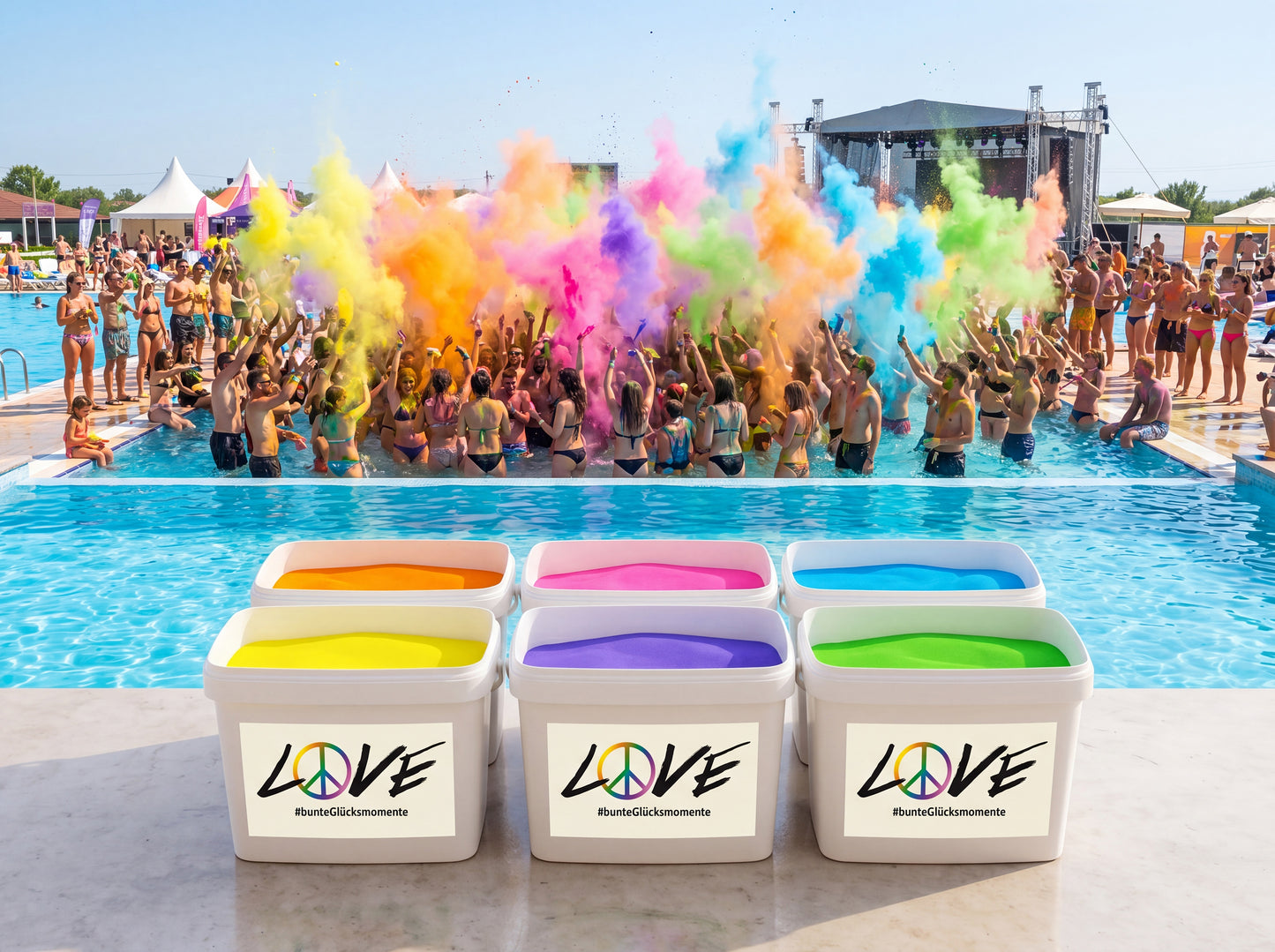 Eimerware für bunte Events - Love Colors - 15kg